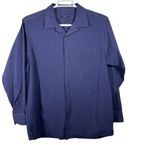 Proper Cloth Men's Blue Seersucker Button Down Long Sleeve Dress Shirt Size 17.5